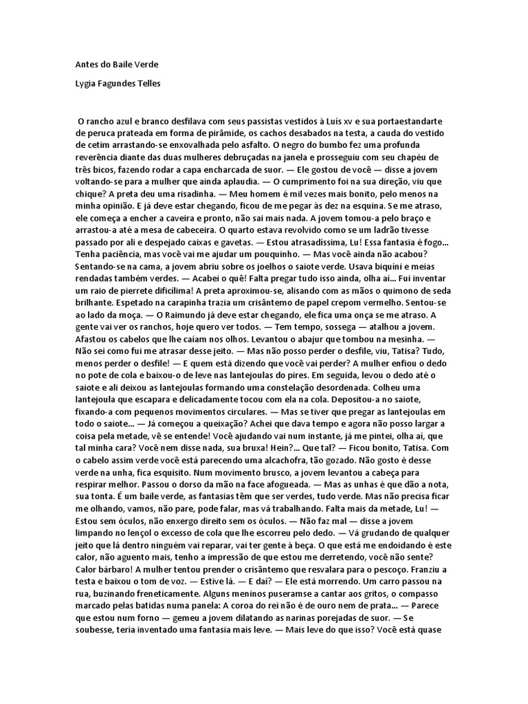 Antes do Baile Verde: Resumo e Análise | PDF