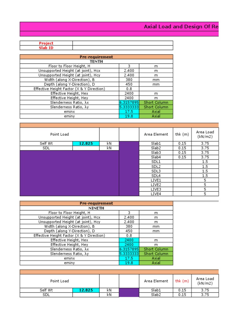 Rectangular Column Axial Load & Design | PDF | Teaching Methods ...