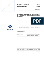 NTC 5666_Programas de Formacion en El Trabajo en Sisitemas Informaticos