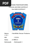 Download Laporan Praktikum Pengujian Larutan Elektrolit Dan Non Elektrolit by handhikayp SN300475608 doc pdf