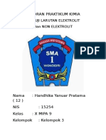 Laporan Praktikum Pengujian Larutan Elektrolit Dan Non Elektrolit