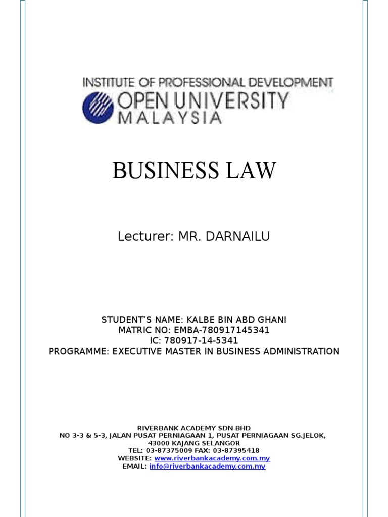 business law assignment uitm