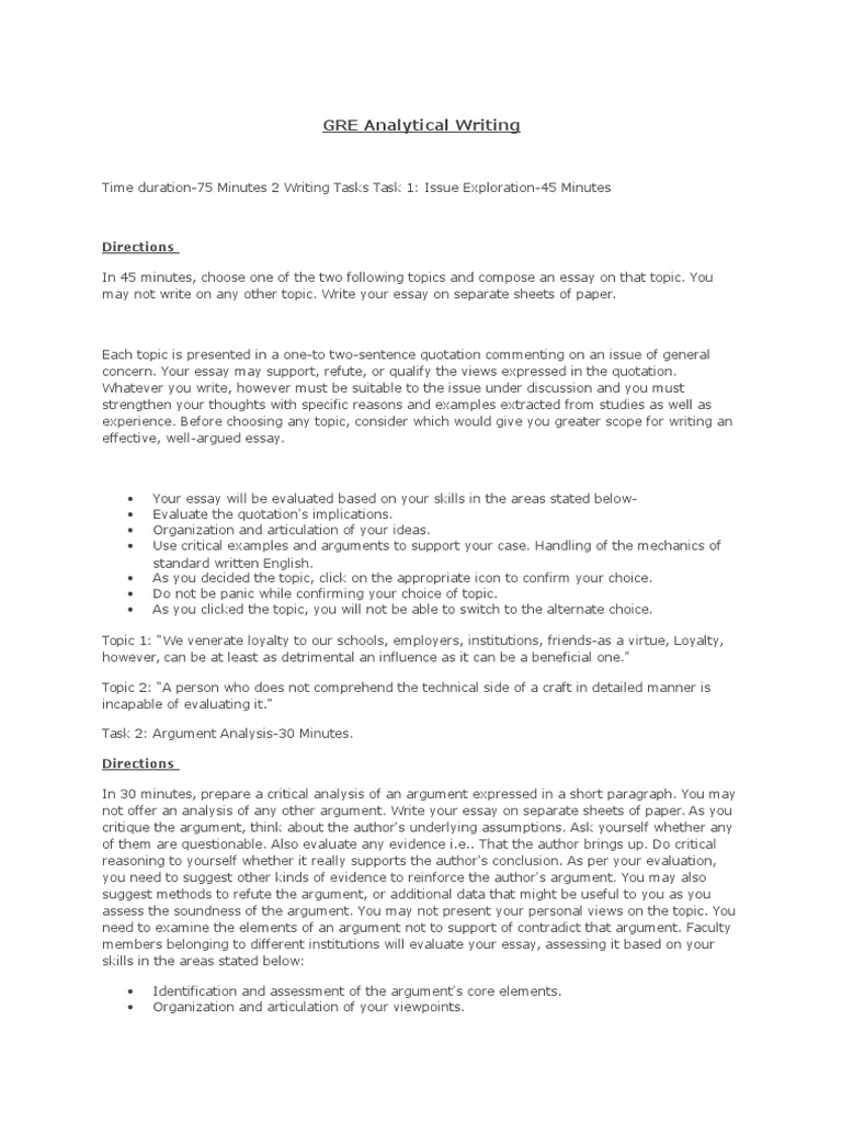 (WWW - Entrance Exam - Net) GRE Analytical Writing | PDF | Argument ...