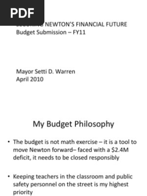 Newton budget preview
