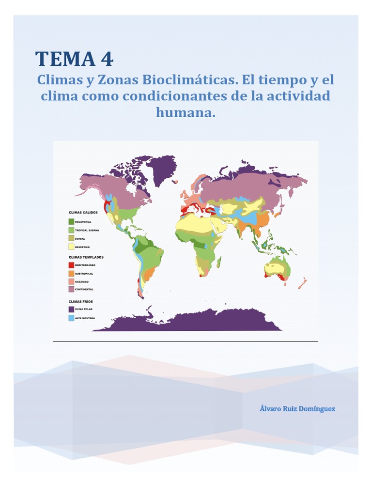 TEMA 4 Climas y Zonas Climaticas | PDF | Velocidad del viento | Clima