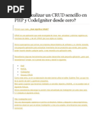 Download Cmo Realizar Un CRUD Sencillo en PHP y CodeIgniter Desde Cero by Cesar SN300511148 doc pdf