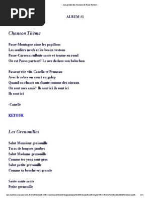 Les Paroles Des Chansons De Passe Partout Legumes Mouton