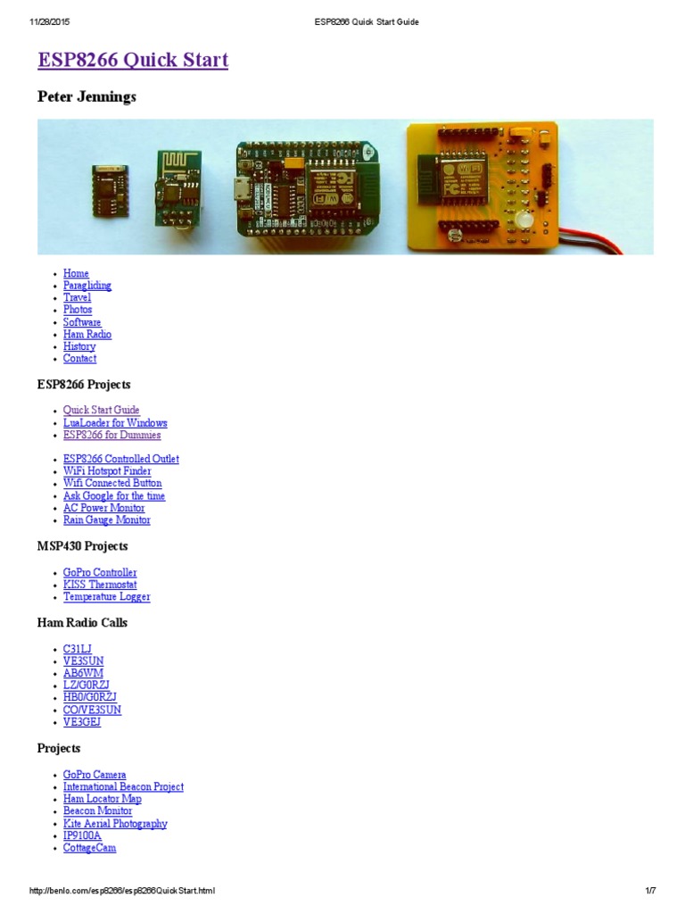 ESP8266 Quick Start Guide PDF | PDF | Usb | Web Server