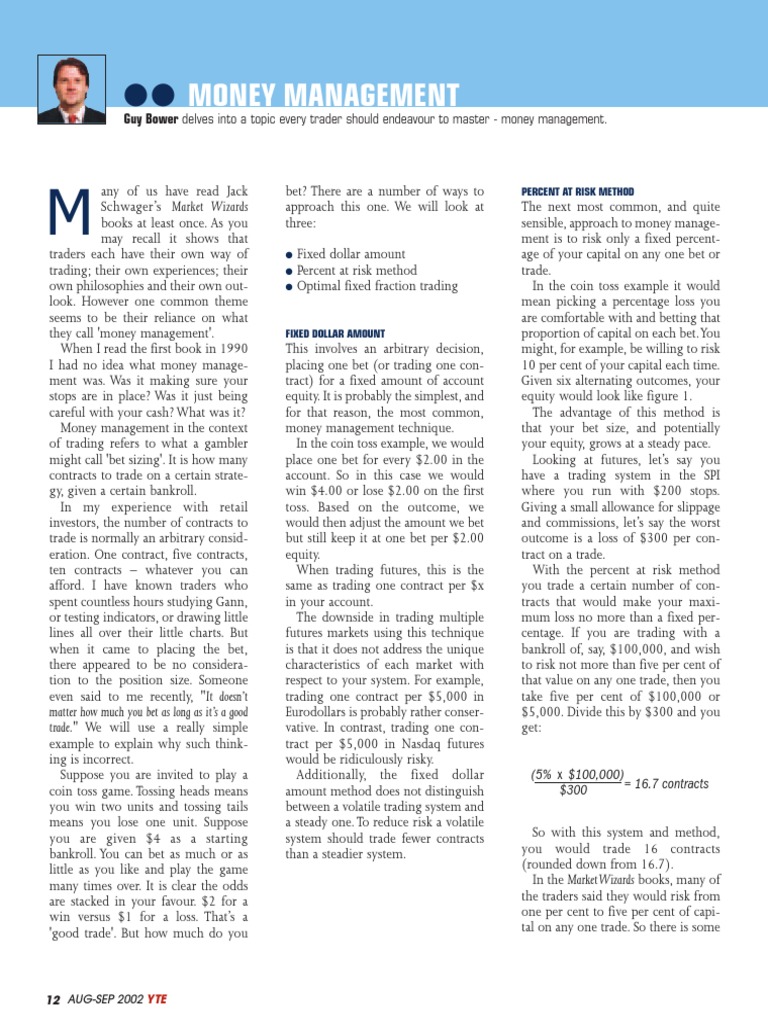 Money Management PDF Futures Contract Expected Value