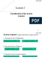 Lesson 2: Classification of The System Response