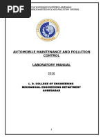 Automobile Maintenance and Pollution Control Laboratory Manual