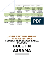 Hari/Tuga S Menyapu Lantai/Beranda Menyusun Tilam Dan Bantal Menyusun Selipar/Kasut/Bal DI Membuang Sampah Mengutip Sampah Isnin