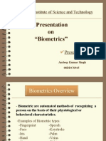 Presentation On "Biometrics": ICFAI Institute of Science and Technology