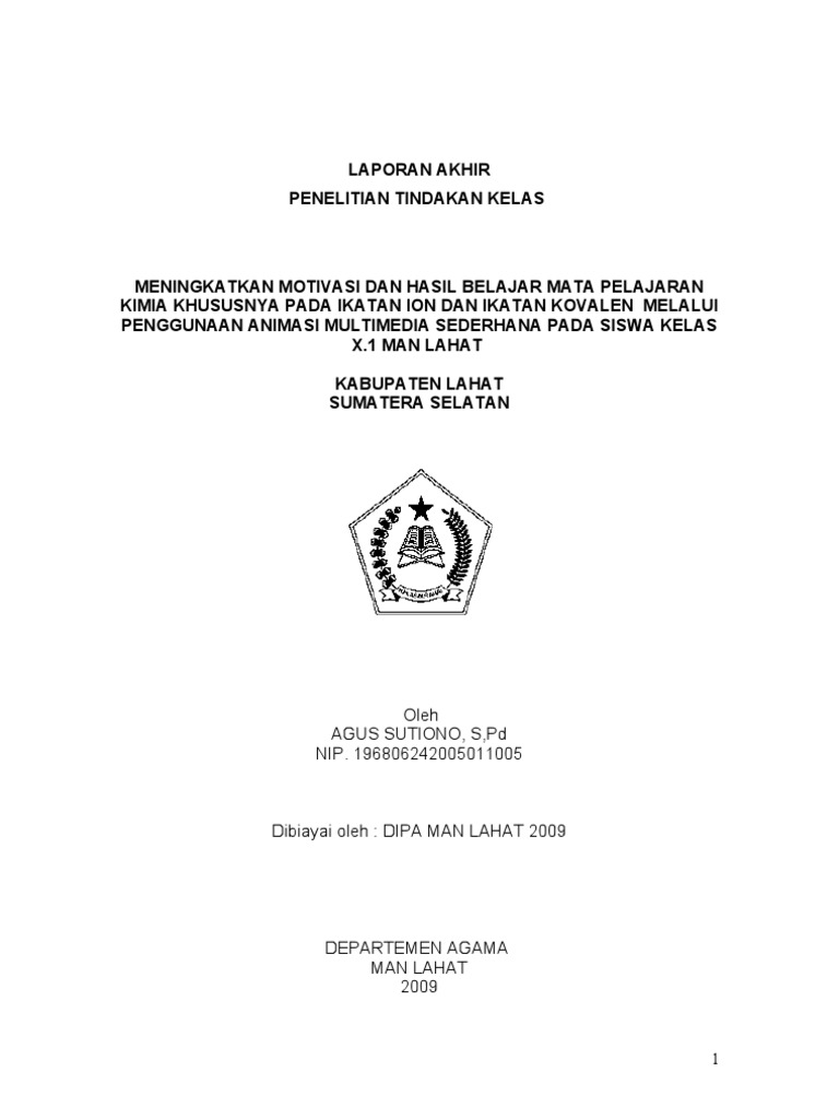 Penelitian Tindakan Kelas Kimia Sma Doc Contoh Makalah