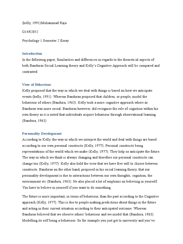behavioral and social learning theories essay