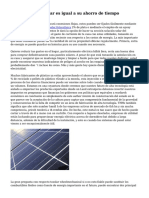 Coste del Panel solar es igual a su ahorro de tiempo