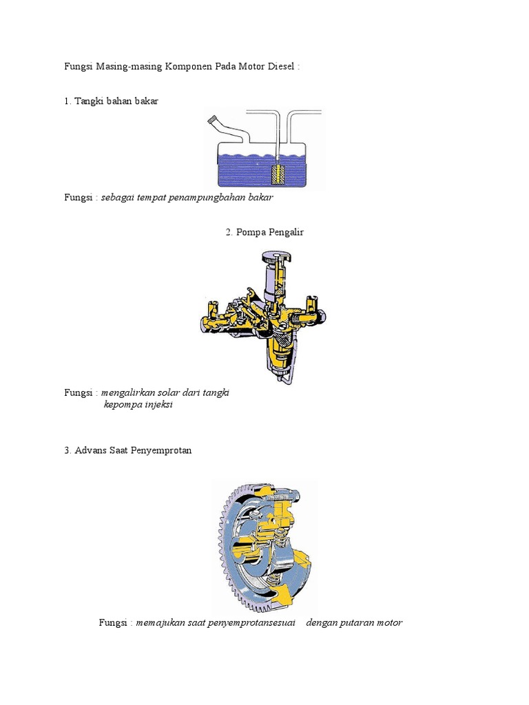 Fungsi Mesin  Diesel  Fungsi Mesin  Diesel