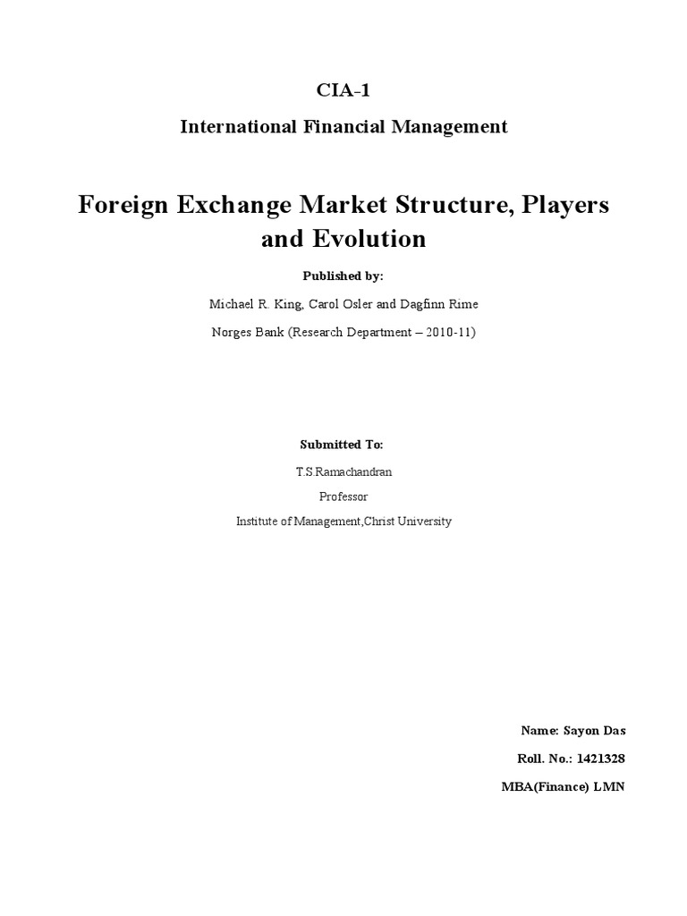 Foreign Exchange Market Structure | Download Free PDF | Foreign