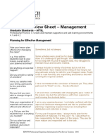 Skill Review Sheet - Management: Graduate Standards - AITSL