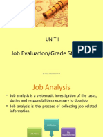 Job Evaluation/Grade Structure: Unit I