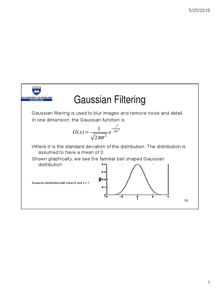 Gaussian Filtering Techniques Explained | PDF | Normal Distribution ...