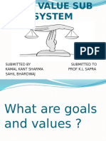 Kpa’s of Goals and Value Sub Sysytem
