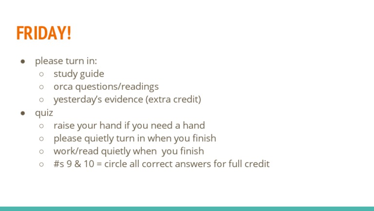 Friday Quiz and Assignment Instructions | PDF