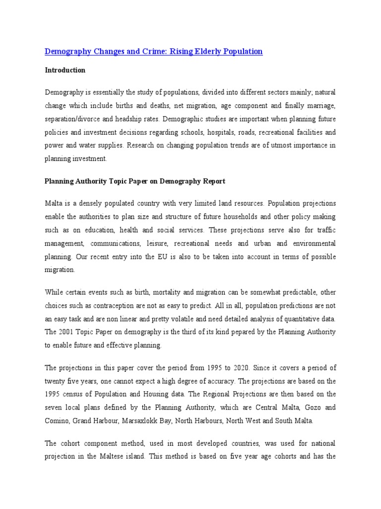 Demography changes and crime