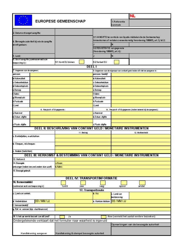 Declaration Form NL | PDF
