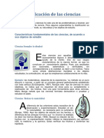 La clasificación de las ciencias