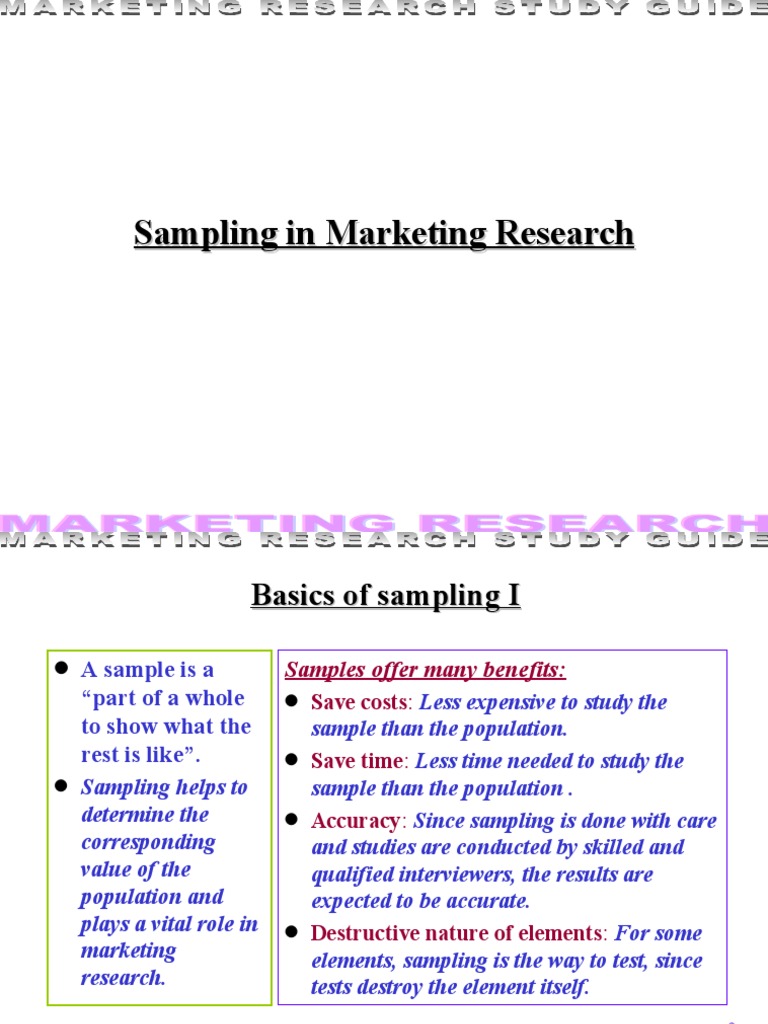 Sampling Techniques in Marketing Research | PDF | Stratified Sampling ...