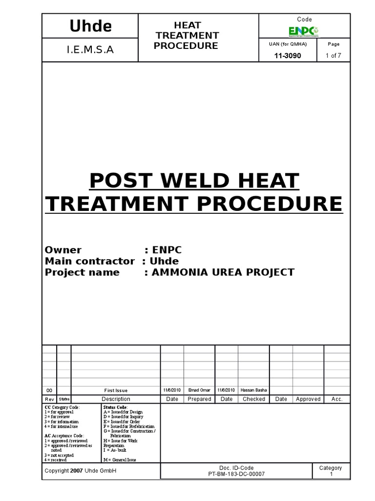 PT BM 183 DC 00007 PWHT Procedure | PDF | Insulator (Electricity ...