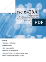 6426A - 00 Identity and Access Solutions With Windows Server® 2008 Active Directory®