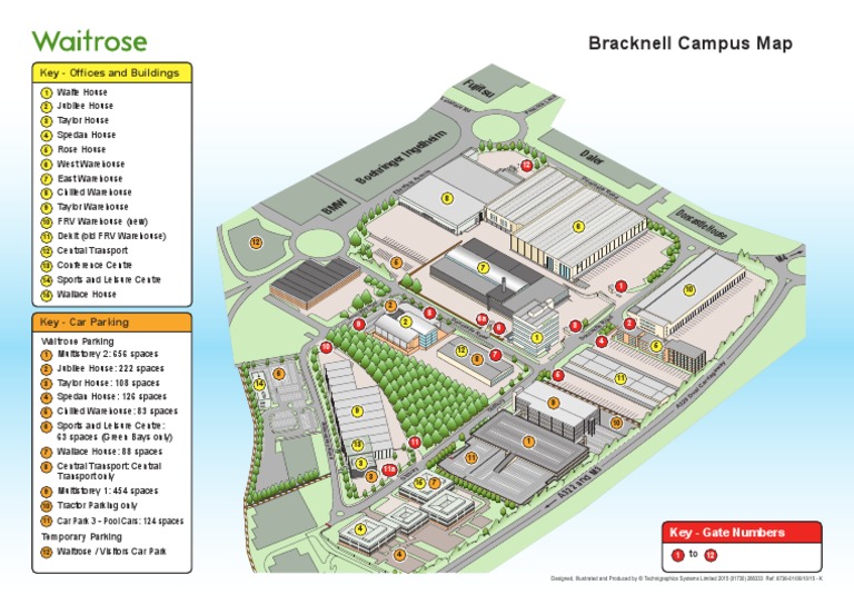 Bracknell Campus Map Office Buildings and Car Parks Business