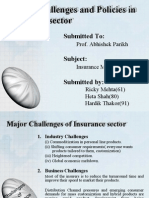 Major Challenges and Policies in Insurance Sector