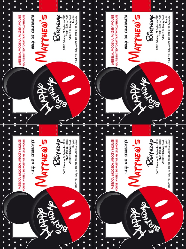 Mickey Party Printable | PDF | Lifestyle
