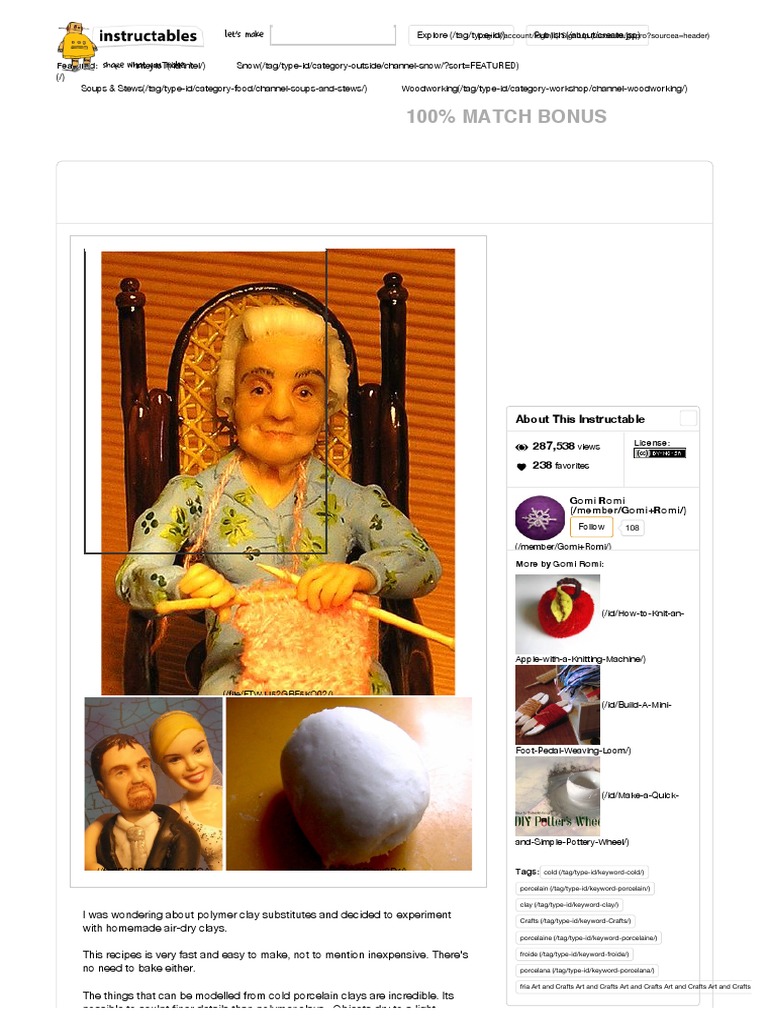 Cold Porcelain Clay Recipe PDF Corn Starch Adhesive