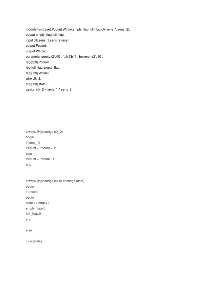 FSM Module for Count Control Logic | PDF