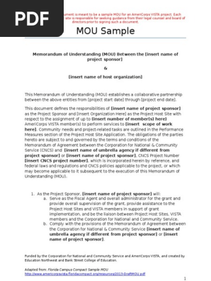 Memorandum of Understanding