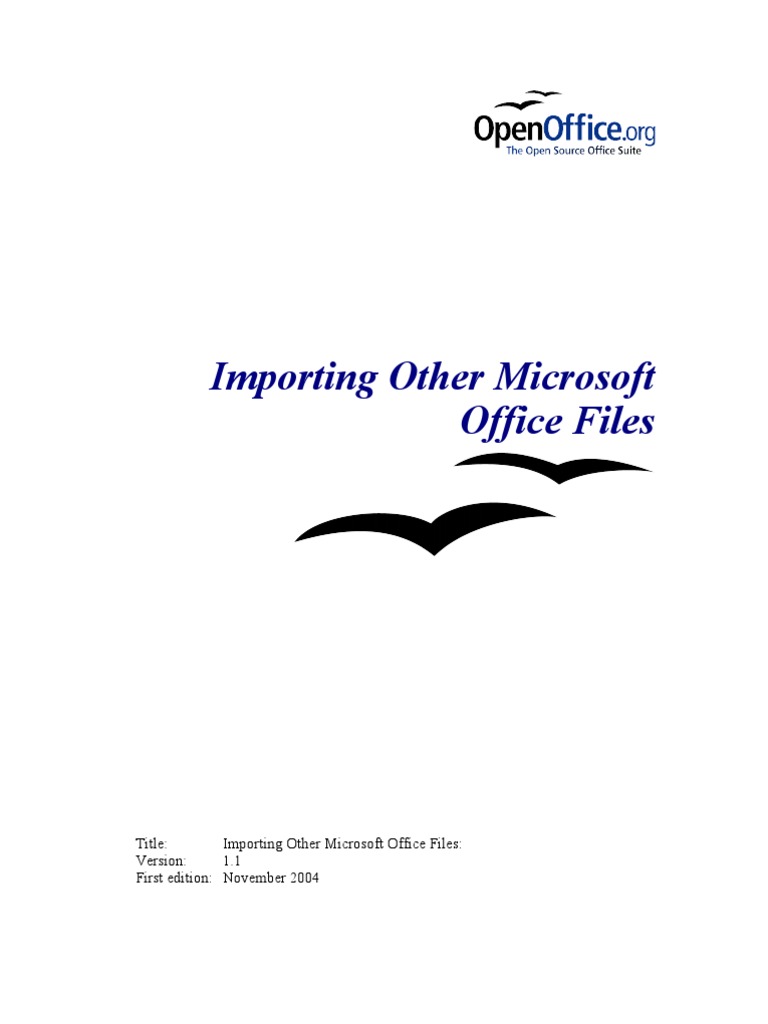 Title: Importing Other Microsoft Office Files: 1.1 First Edition ...