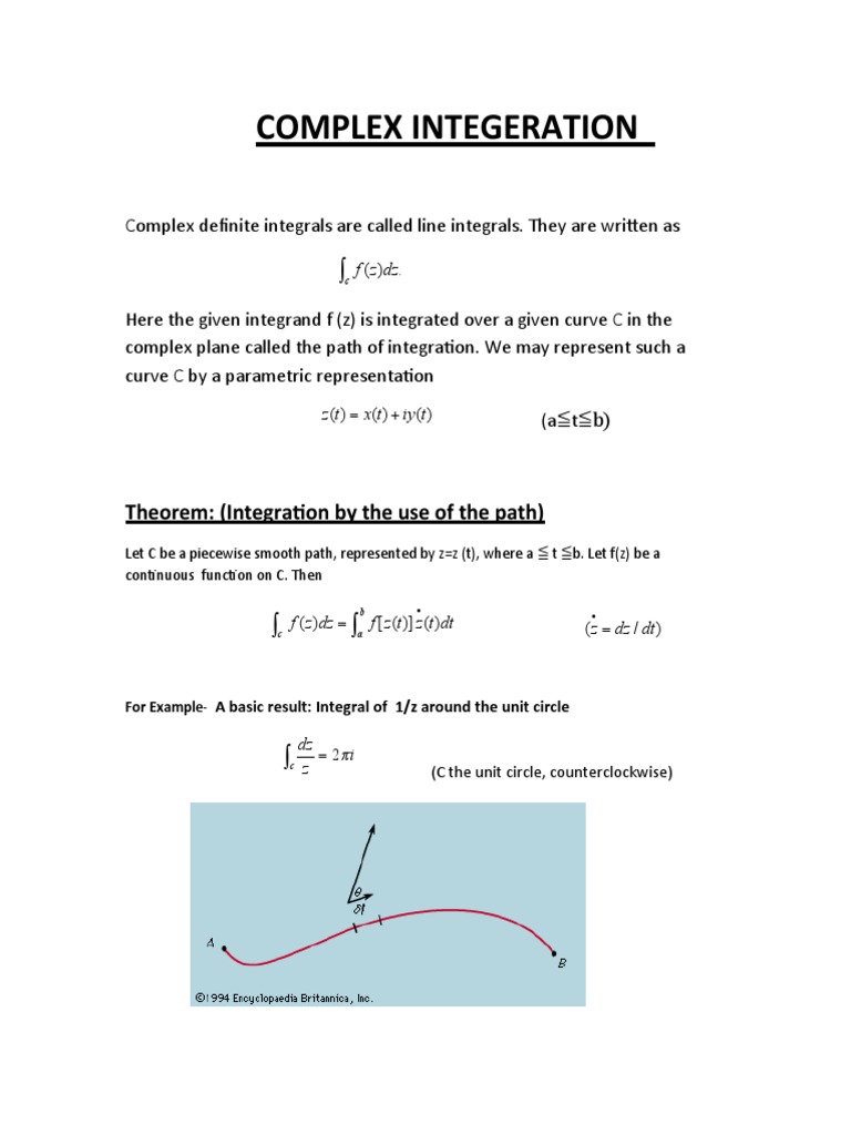 Complex Integeration: Theorem: (Integration by The Use of The Path ...