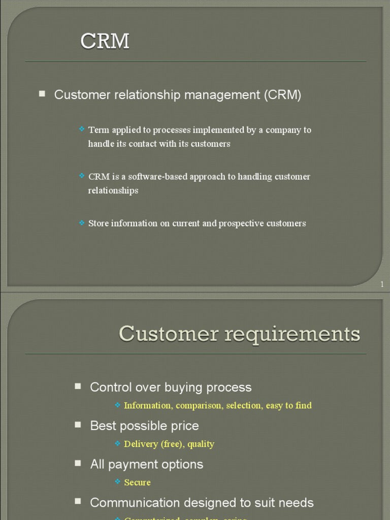 Customer Relationship Management (CRM) | PDF | Customer Relationship ...
