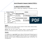 Syllabus/ Paper Pattern: National Transmission & Despatch Company Limited (NTDCL)