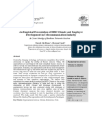 An Empirical Presentation of HRD Climate and Employee Development in Telecommunication Industry
