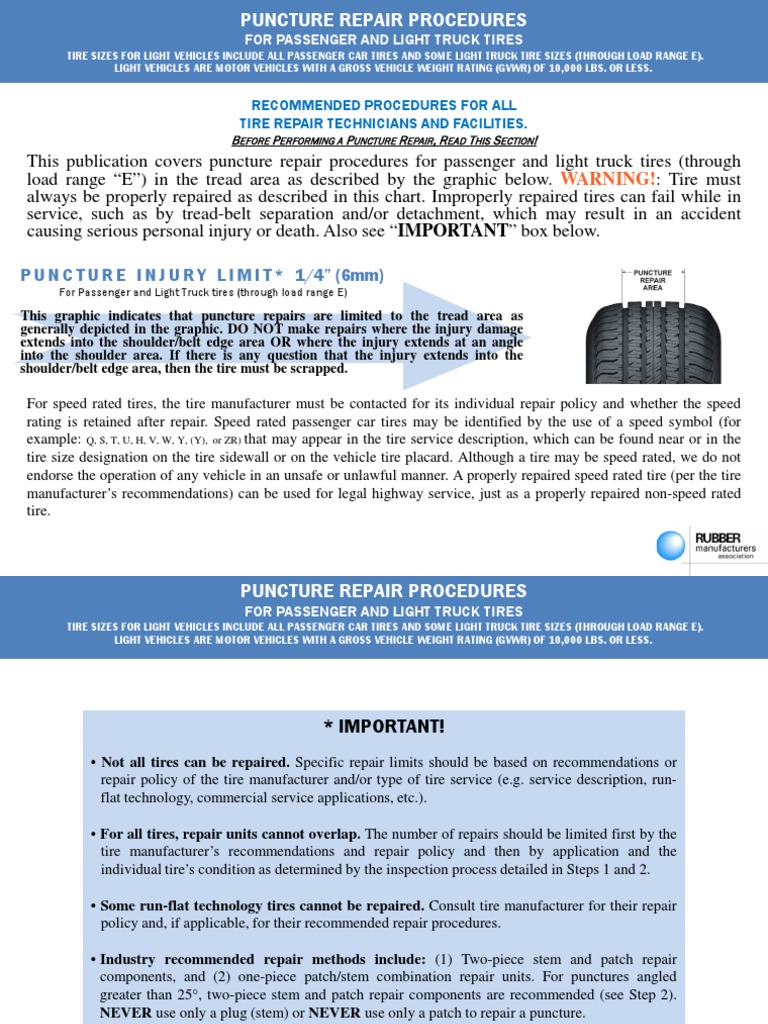 Puncture Repair Procedures | PDF | Tire | Truck