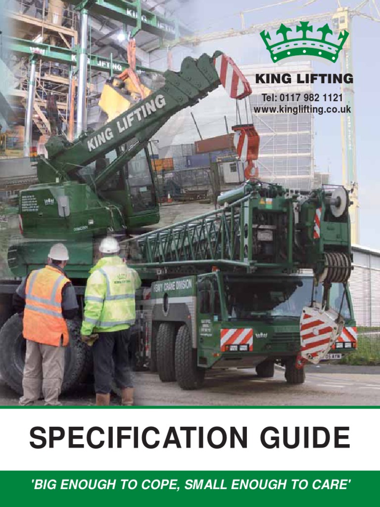 King Lifting Crane Hire Specification Guide Crane (Machine) Elevator