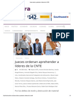 Jueces ordenan aprehender a líderes de la CNTE