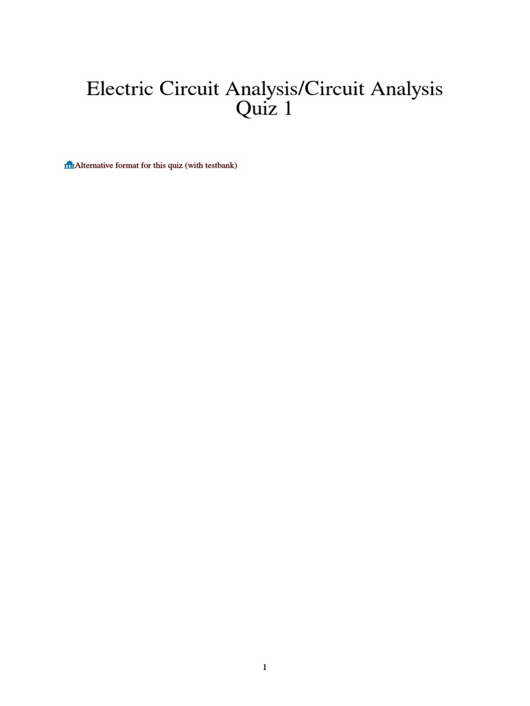 Electric Circuit AnalysisCircuit Analysis Quiz 1.pdf Creative