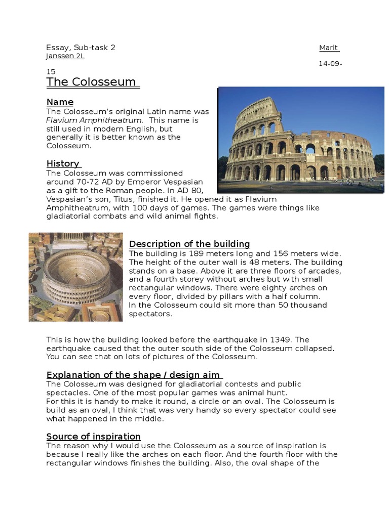Essaythecolosseum | PDF