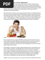 De que jeito Prever O Peso Adequado? 